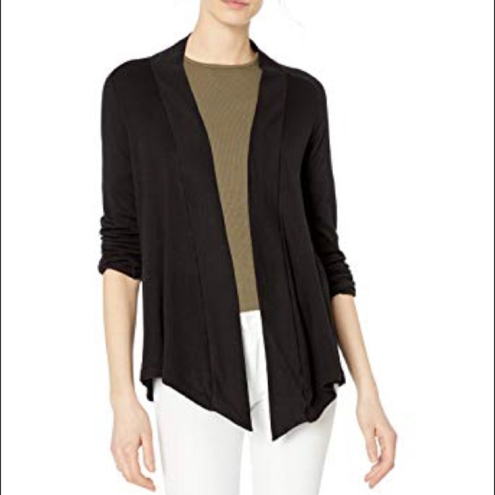 Splendid Black Open Front Cardigan L